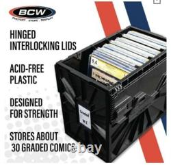 1 Case (5) BCW Black CGC Graded Slab Comic Book Box Acid Free Storage Tote Bin