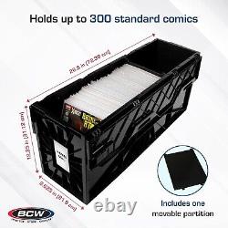 1 Case (5) BCW Black Long Comic Book Box Bins Heavy Duty Acid Free Plastic