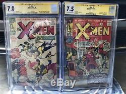 #1 X-Men & #2 X-Men Stan Lee Signed CGC Graded Off Wht/WHT. Sold Together