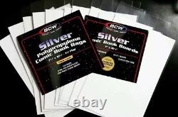 10 50 100 + PREMADE BCW CURRENT SILVER GOLD TREASURY Comic Book Bags and Boards