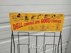 1950s Dell Comic Book Rack Store Display Mickey Mouse Roy Rogers Lone Ranger