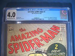 1963 Amazing SPIDER-MAN #1 Marvel Comics CGC Graded 4.0 VG The Chameleon