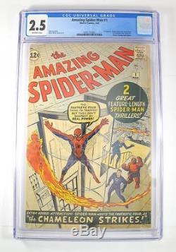 1963 Marvel The Amazing Spider-Man #1 Fantastic Four Silver Age CGC Graded 2.5