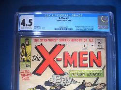 1963 X-MEN #1 Marvel Comics CGC Graded 4.5 VG+ RARE Off WHITE Pages