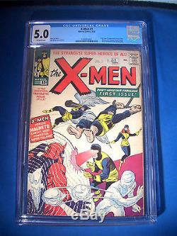 1963 X-MEN #1 Marvel Comics CGC Graded 5.0 VG/FN RARE Off WHITE Pages