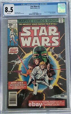 1977 Star Wars #1 Marvel Comic Book, July 1977 (7/77) Graded CGC 8.5 White Pages