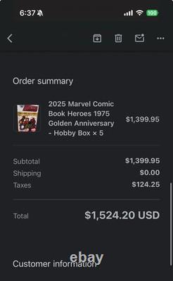 2025 Marvel Comic Book Heroes 1975 Golden Anniversary Hobby Box Topps