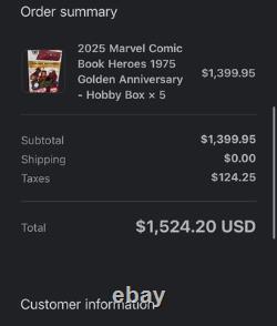 2025 Marvel Comic Book Heroes 1975 Golden Anniversary Hobby Box Topps