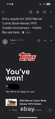 2025 Marvel Comic Book Heroes 1975 Golden Anniversary Hobby Box Topps