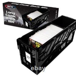 3 BCW LONG Comic Book Storage Bin Heavy Duty Plastic Box Hold 300 Bags Stackable