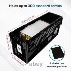 3 BCW LONG Comic Book Storage Bin Heavy Duty Plastic Box Hold 300 Bags Stackable