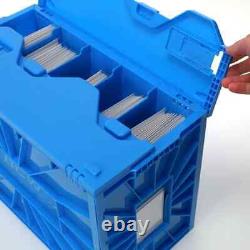 (5) BCW Comic Book Bin Heavy Duty Plastic Box Stackable Holds 150 Bagged Blue