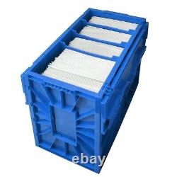 (5) BCW Comic Book Bin Heavy Duty Plastic Box Stackable Holds 150 Bagged Blue