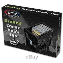 5 BCW Graded Comic Book Bins Black Plastic Storage Box