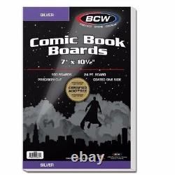 500 BCW Silver Era Comic Book Bags Sleeves + Acid Free Back Boards 7 x 10 1/2