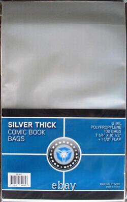 (900) Csp Silver Age Comic Book Storage Acid Free Thick Bags & Backing Boards