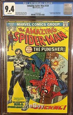 Amazing Spider-man #129 Cgc 9.4 White Pages 1st Appearance Punisher
