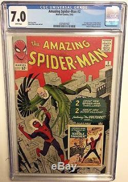 AMAZING SPIDER-MAN # 2 CGC 7.0, 3rd after Fantasy 15, Stan Lee, 1 st Vulture