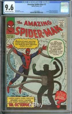AMAZING SPIDER-MAN #3 CGC 9.6 OWithWH PAGES