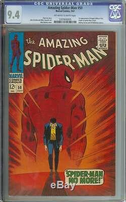AMAZING SPIDER-MAN #50 CGC 9.4 OWithWH PAGES