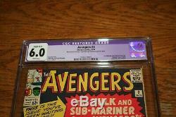 AVENGERS #3 NICE LOOKING BOOK CGC 6.0 R White Pages