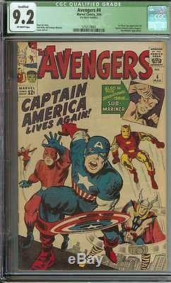 Avengers #4 Cgc 9.2 Ow Pages