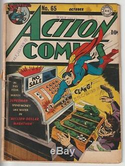 Action Comics #65, Superman, War Book, Hitler Panels, (10/43) DC Golden Age