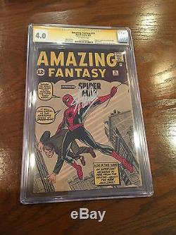Amazing Fantasy #15 1st Spider-Man! CGC 4.0 SS Stan Lee Signed in silver
