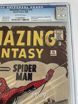 Amazing Fantasy #15 CGC 0.5 OW 1st Spider-Man 1962 Marvel BEST Presenting Copy
