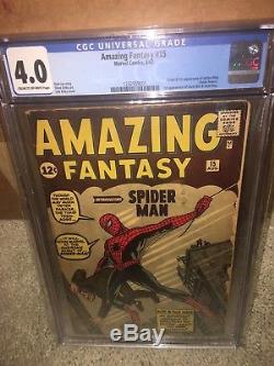 Amazing Fantasy #15 CGC 4.0 1st Spider-Man! Silver Age Grail! F9 121 cm clean