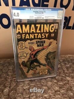 Amazing Fantasy #15 CGC 4.0 1st Spider-Man! Silver Age Grail! No Marvel Chipping