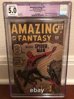 Amazing Fantasy #15 CGC 5.0 Origin and 1st appearance of Spider-Man