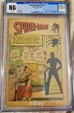 Amazing Fantasy #15 Sept. 1962 Marvel CGC Coverless Spider-Man Complete No Resto