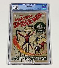 Amazing Spider-Man #1 CGC 1.5 KEY (Nicest 1.5 on eBay!) No Reserve! 1963 Marvel