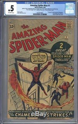 Amazing Spider-Man #1 Vol 1 CGC 0.5 1st App of JJJ and Chameleon Nice Book! 1963