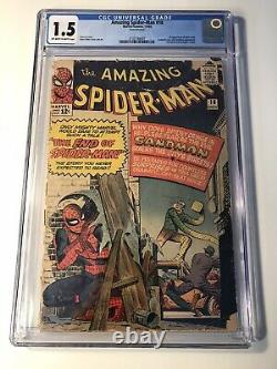 Amazing Spider-Man #18 CGC 1.5 Silver Age Marvel Comic Book! Early Sandman! Wow