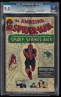 Amazing Spider-Man #19 CGC 9.0 Universal- OWithW (1964) Lee & Ditko