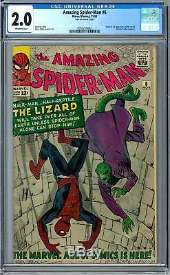 Amazing Spider-Man #6 CGC 2.0 (OW) Origin & 1st App of the Lizard