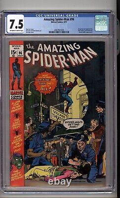 Amazing Spider-Man 96 CGC 7.5 Drug Story Not Approved by CCA. Green Goblin 1971