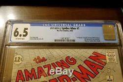 Amazing Spider-man #1 Cgc 6.5 Ow Pages