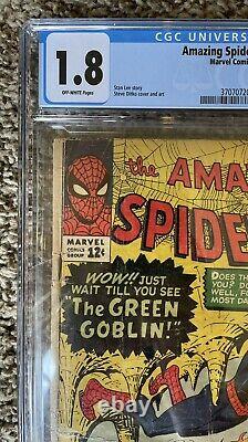 Amazing Spider-man #14 Cgc 1.8 1st Green Goblin Silver Age Comic Book Cbcs Pgx