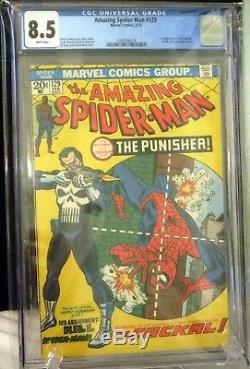 Amazing Spiderman #129 Cgc 8.5 White Pages 1st Punisher