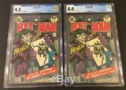 BATMAN #251 Comic SET OF 2 CGC Books 4.5 & 8.0 Classic JOKER Cover DC 1973