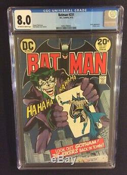 BATMAN #251 Comic SET OF 2 CGC Books 4.5 & 8.0 Classic JOKER Cover DC 1973
