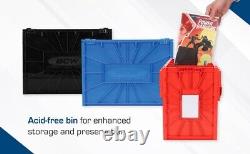 BCW MultiColor Short Comic Book Bin 4 Pack contains 1 Each Black Blue Green Red