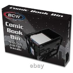 BCW MultiColor Short Comic Book Bin 4 Pack contains 1 Each Black Blue Green Red