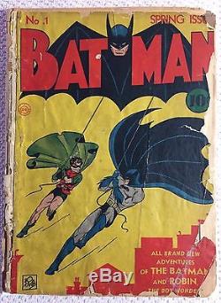 Batman #1 (1940, DC) 1st appearances of the Joker & Catwoman Missing Back Cover