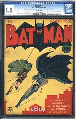 Batman #1 CGC 1.5 DC 1940 1st Appearance of The Joker & Catwoman 1003439001