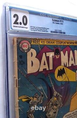 Batman #111 October 1957 DC Comic Silver Age CGC 2.0