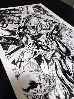 Batman 12 Bryan Hitch Original Comic Art Cover 2012 Signed Dark Knight Detective